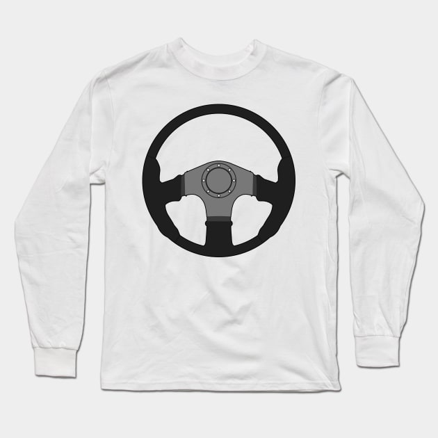Steering Wheel Car Driving Vehicle Speed Gift Idea Long Sleeve T-Shirt by FlashDesigns01